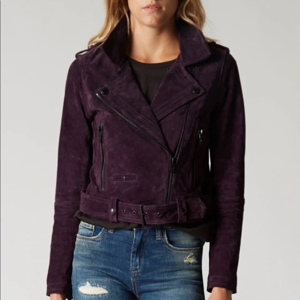 Blank NYC Purple Twilight Genuine Suede Jacket Size Medium